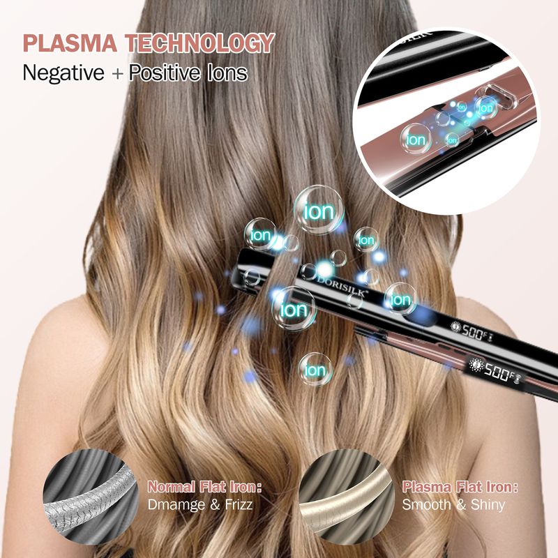 Ingrijire personala si Cosmetice - Aparate & accesorii ingrijire personala - Hair styling - Placi de indreptat parul - Placa profesionala 2 in 1: indreapta si onduleaza parul, NanoTitanium, reglabila pana la 260°C, ideala pentru calatorii - Infinity.ro