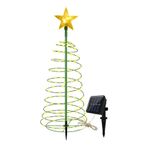 Casa si Gradina - Decoratiuni - Decoratiuni de sezon - Decoratie solara cu LED model brad de Craciun cu stea, 85cm inaltime, lumina galbena - Infinity.ro