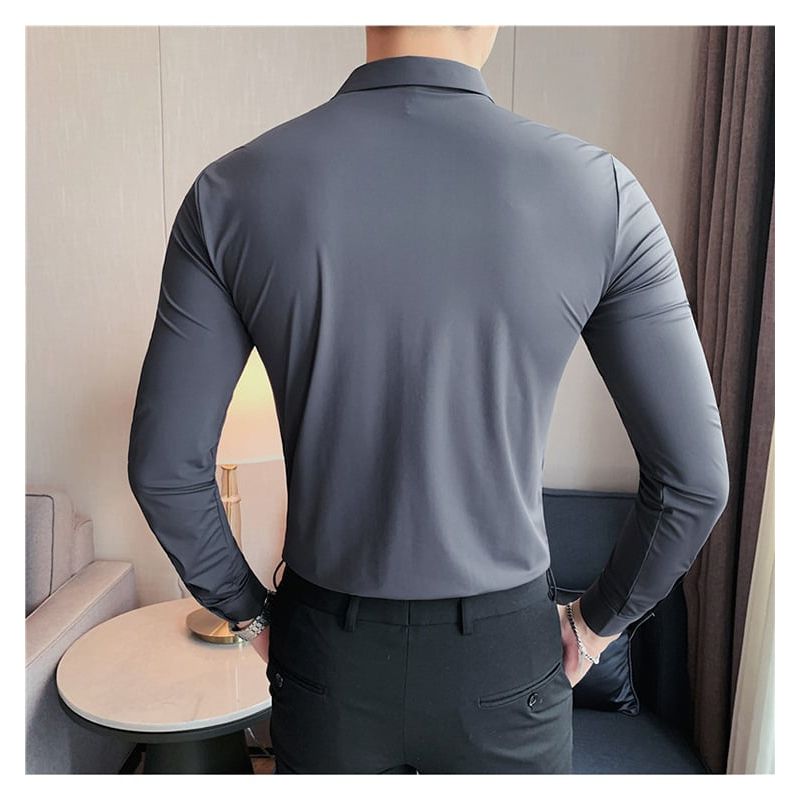 Fashion, accesorii si bijuterii - Barbati - Imbracaminte - Camasi barbati - Camasa slim fit Mbrands care nu se sifoneaza 42 - Infinity.ro