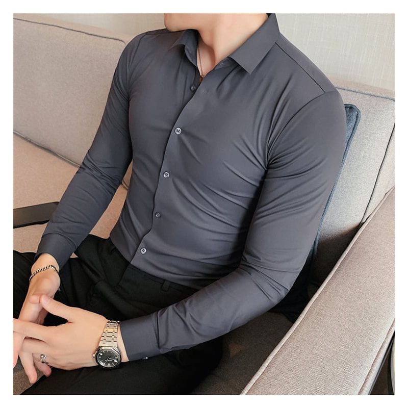 Fashion, accesorii si bijuterii - Barbati - Imbracaminte - Camasi barbati - Camasa slim fit Mbrands care nu se sifoneaza 42 - Infinity.ro