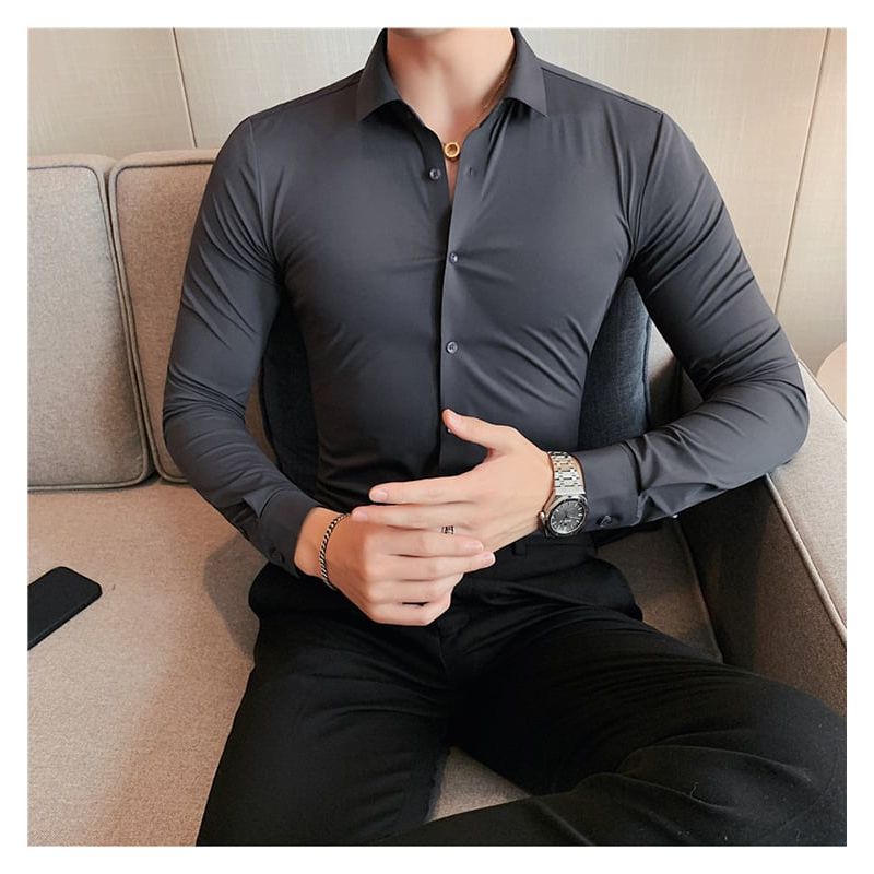 Fashion, accesorii si bijuterii - Barbati - Imbracaminte - Camasi barbati - Camasa slim fit Mbrands care nu se sifoneaza 42 - Infinity.ro