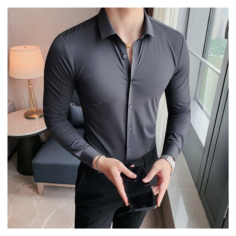 Fashion, accesorii si bijuterii - Barbati - Imbracaminte - Camasi barbati - Camasa slim fit Mbrands care nu se sifoneaza 42 - Infinity.ro
