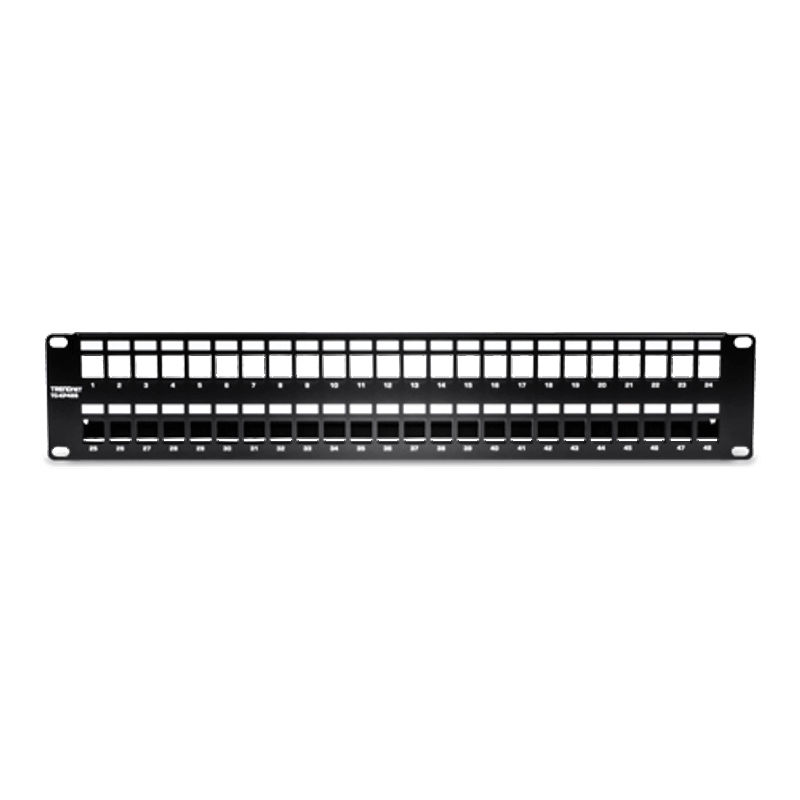 PC, gaming si accesorii - Servere - Rack server - Patch Panel ecranat 48 porturi blank keystone 2U - TRENDnet TC-KP48S - Infinity.ro