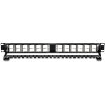 PC, gaming si accesorii - Retelistica - Cabluri si accesorii - Patch Panel ecranat 24 porturi blank keystone inclinate 1U - TRENDnet TC-KP24SA - Infinity.ro