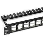 PC, gaming si accesorii - Retelistica - Cabluri si accesorii - Patch Panel ecranat 24 porturi blank keystone inclinate 1U - TRENDnet TC-KP24SA - Infinity.ro