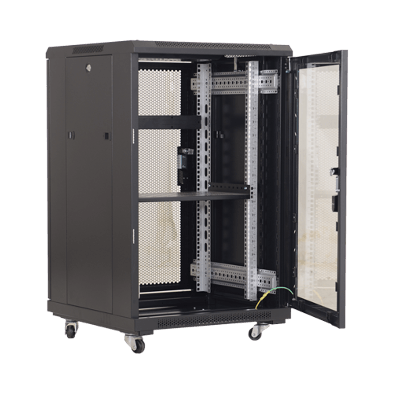 PC, gaming si accesorii - Servere - Cabinete metalice - Rack perete 18U 19' 600x450, negru - ASYTECH Networking ASY-18U-6045W - Infinity.ro