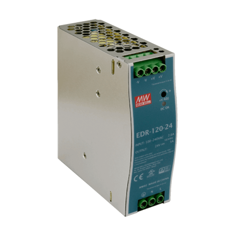 Casa si Gradina - Electrice - Smart Home - Accesorii control acces si supraveghere - Sursa de alimentare in comutatie, 24V / 5A, sina DIN - MEAN WELL EDR-120-24 - Infinity.ro