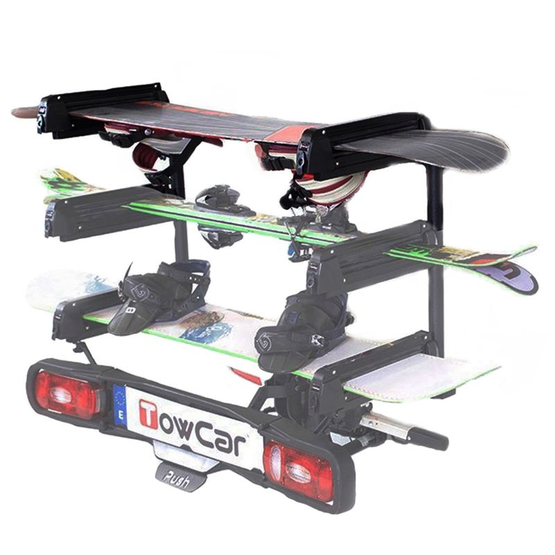 Auto si Moto - Piese auto si accesorii - Caroserie - Ornamente exterior auto - Suport schi/snowboard TowCar Aneto 4 cu prindere pe carligul de remorcare - Infinity.ro