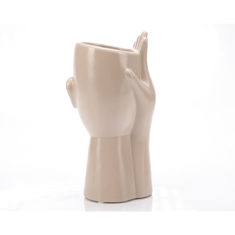 Casa si Gradina - Decoratiuni - Obiecte decorative - Vaze si boluri decorative - Vaza decorativa "Mind" crem - Infinity.ro