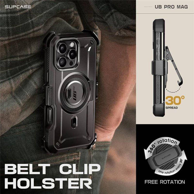 Laptop, Telefoane si Tablete - Telefoane mobile si accesorii - Accesorii Telefoane - Huse telefoane - Husa pentru iPhone 16 Pro, Supcase Unicorn Beetle Pro MagSafe, negru - Infinity.ro