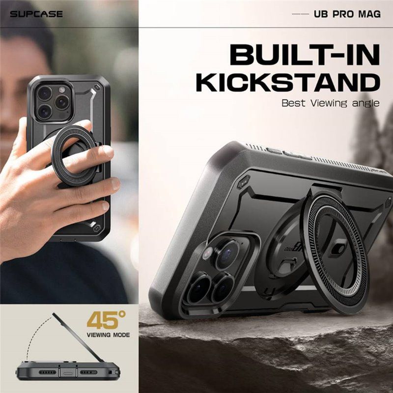 Laptop, Telefoane si Tablete - Telefoane mobile si accesorii - Accesorii Telefoane - Huse telefoane - Husa pentru iPhone 16 Pro, Supcase Unicorn Beetle Pro MagSafe, negru - Infinity.ro