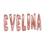 Casa si Gradina - Decoratiuni - Decoratiuni petrecere - Baloane - Set Baloane Litere Nume Evelina , Roz gold , 40Cm - Infinity.ro