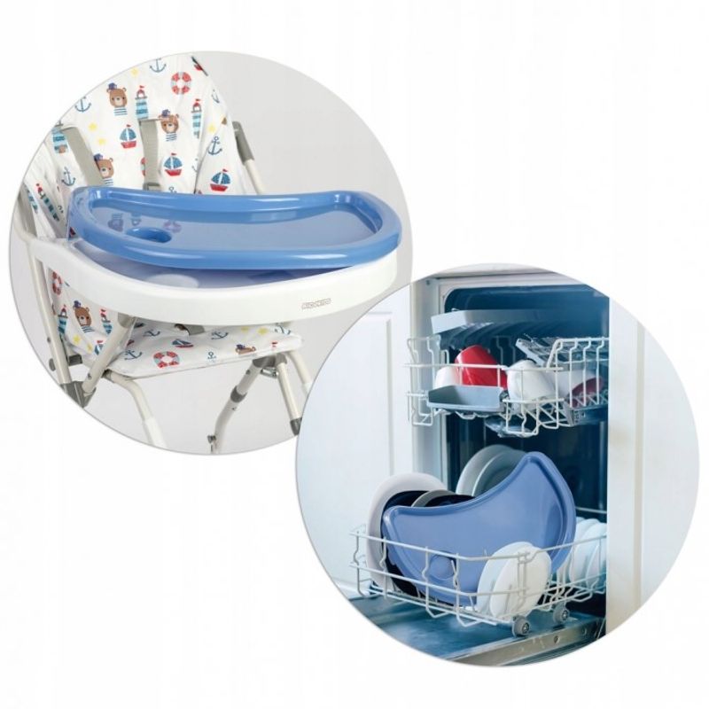 Jucarii, Copii si Bebe - Hrana si alaptare - Scaune de masa bebe - Scaun de masa Ricokids Eldo - Alb - Albastru - Infinity.ro