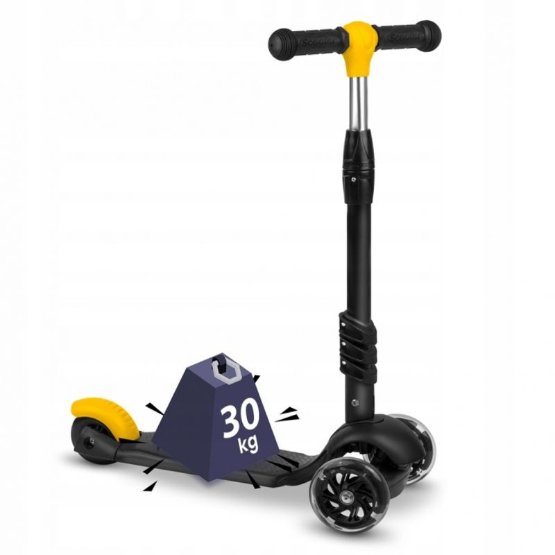 Sport si Outdoor - Role, trotinete si skateboard - Trotinete copii - Trotineta 3 in 1 cu roti cu LED Ricokids Cubi 765500 - Negru - Portocaliu - Infinity.ro