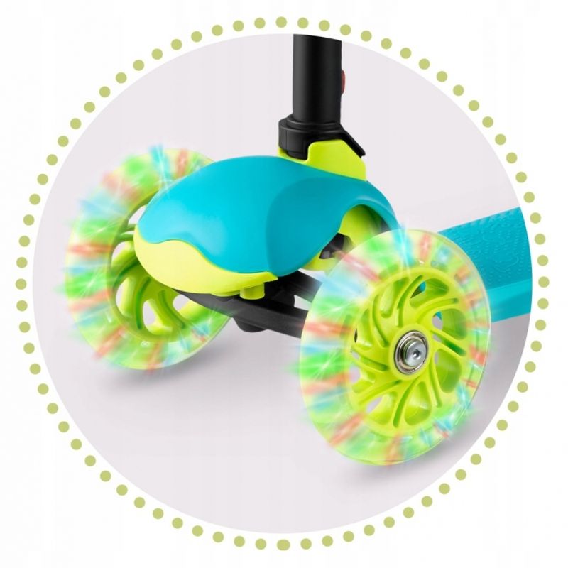 Sport si Outdoor - Role, trotinete si skateboard - Trotinete copii - Trotineta cu roti cu LED Ricokids Loco 765103 - Turcoaz - Infinity.ro