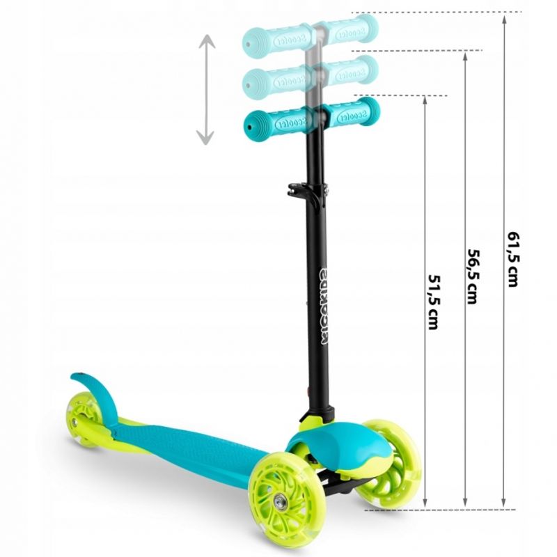 Sport si Outdoor - Role, trotinete si skateboard - Trotinete copii - Trotineta cu roti cu LED Ricokids Loco 765103 - Turcoaz - Infinity.ro