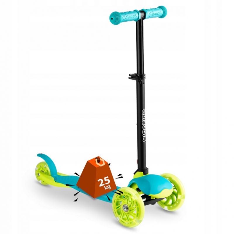 Sport si Outdoor - Role, trotinete si skateboard - Trotinete copii - Trotineta cu roti cu LED Ricokids Loco 765103 - Turcoaz - Infinity.ro