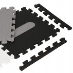 Casa si Gradina - Textile si covoare - Covoare - Covoare copii - Covor spuma ptr copii, EVA gri cu negru, model alfabet si numere, 172x172x1cm, Springos - Infinity.ro