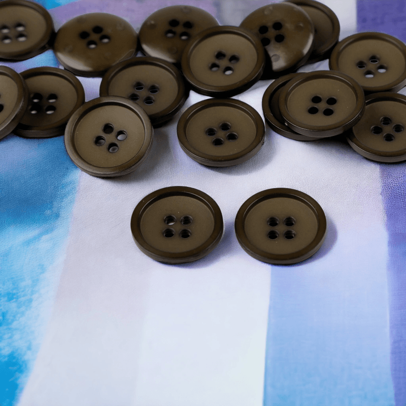 Casa si Gradina - Decoratiuni - DIY - Articole mercerie - Set 10 nasturi costum cu 4 gauri, diametru 20.7 mm, 32'', Kaki - Infinity.ro