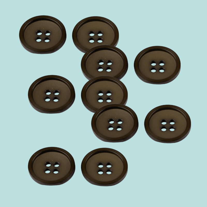 Casa si Gradina - Decoratiuni - DIY - Articole mercerie - Set 10 nasturi costum cu 4 gauri, diametru 20.7 mm, 32'', Kaki - Infinity.ro