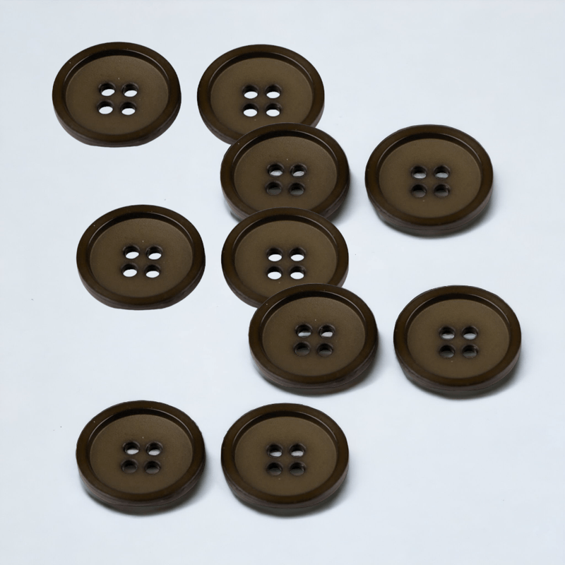 Casa si Gradina - Decoratiuni - DIY - Articole mercerie - Set 10 nasturi costum cu 4 gauri, diametru 20.7 mm, 32'', Kaki - Infinity.ro