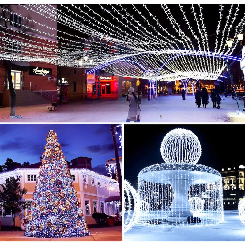 Casa si Gradina - Decoratiuni - Decoratiuni de sezon - Instalatie Craciun Liniara MRG MV8, Alb Rece, 100 Metri, Pentru Exterior - Infinity.ro