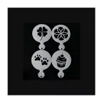 Casa si Gradina - Bucatarie si vesela - Ustensile bucatarie - Ustensile ornare prajituri - Set Sabloane Decorare Cappuccino si Prajituri 4 buc - Infinity.ro