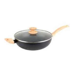 Tigaie wok cu capac 28 cm, invelis non-stick, negru, PROGRESS Scandi Smartstone