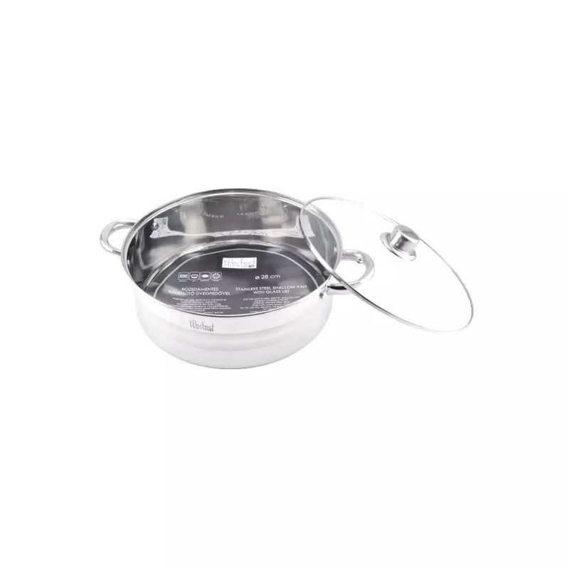 Casa si Gradina - Bucatarie si vesela - Vase pentru gatit - Tigai si seturi - Tigaie pentru fripturi din otel inoxidabil, 28 x 11 cm - Infinity.ro