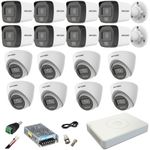Casa si Gradina - Electrice - Smart Home - Camere de supraveghere - Sistem supraveghere mixt 16 camere Hikvision 5MP Dual Light DVR AcuSense 4MP cu accesorii incluse - Infinity.ro