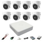 Casa si Gradina - Electrice - Smart Home - Camere de supraveghere - Sistem supraveghere video Hikvision 8 camere 4 in 1 8MP IR 60m, DVR 8 canale 4K, accesorii, Hard Disk - Infinity.ro