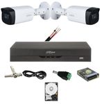 Casa si Gradina - Electrice - Smart Home - Camere de supraveghere - Kit 2 camere supraveghere Dahua 5 MP, IR 80M, lentila 3.6mm, Starlight, DVR Dahua 4 canale, 5 MP, Accesorii - Infinity.ro