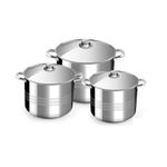 Casa si Gradina - Bucatarie si vesela - Vase pentru gatit - Oale si cratite - Set  oale inox Perfect Home24/26/28 cm - Infinity.ro