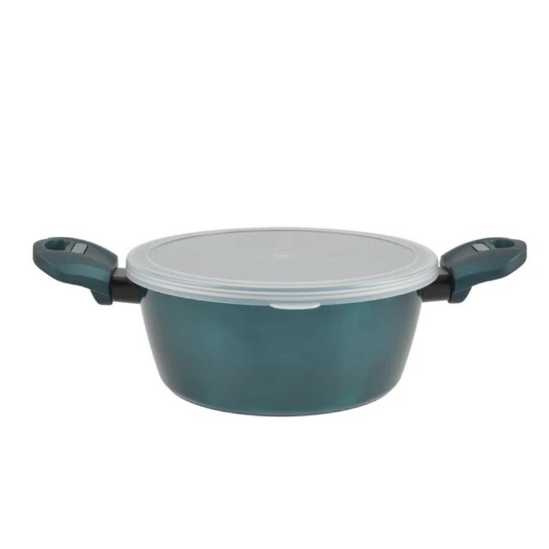 Casa si Gradina - Bucatarie si vesela - Vase pentru gatit - Oale si cratite - Cratita din Aluminiu cu Strat Antiderapant si Capac de Sticla Sea Line  20 cm, 3,2 L - Infinity.ro