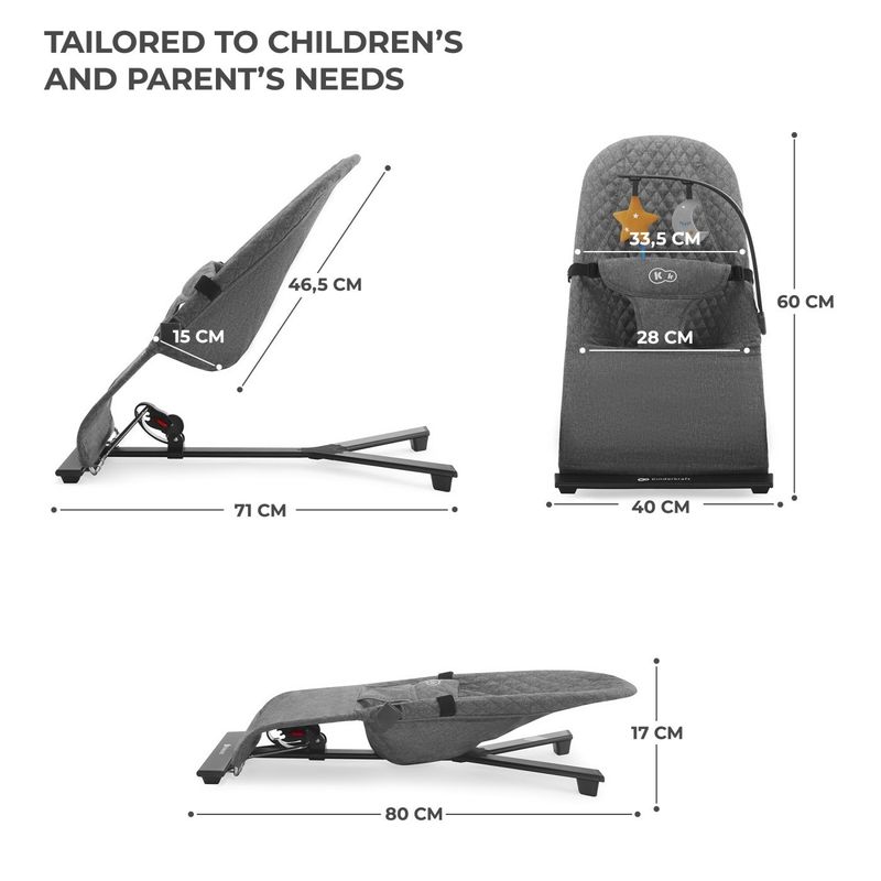 Jucarii, Copii si Bebe - Jucarii si jocuri - Jucarii de exterior - Balansoare copii - BALANSOAR KINDERKRAFT MIMI, GREY - Infinity.ro