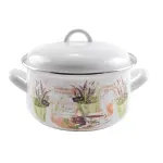 Casa si Gradina - Bucatarie si vesela - Vase pentru gatit - Oale si cratite - Cratita smaltuita cu capac, model Lavanda, 20 cm - Infinity.ro