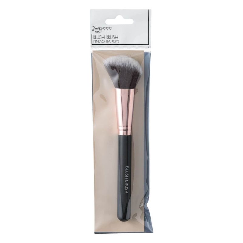 Ingrijire personala si Cosmetice - Machiaj - Aplicatoare si pensule machiaj - Pensula machiaj, blush brush, negru roz auriu, 18cm - Infinity.ro