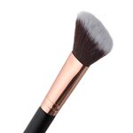 Ingrijire personala si Cosmetice - Machiaj - Aplicatoare si pensule machiaj - Pensula machiaj, model 2505d, cu doua capete oval si oblic, negru roz auriu, 20 cm - Infinity.ro