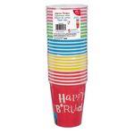 Casa si Gradina - Bucatarie si vesela - Cani si pahare - Pahare - Pahar party, happy birthday, set 25 buc, multicolor, capacitate 240ml - Infinity.ro