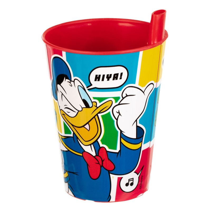 Casa si Gradina - Bucatarie si vesela - Cani si pahare - Pahare - Pahar plastic disney, multicolor, capacitate 260ml, mickey si prietenii, pai incorporat - Infinity.ro