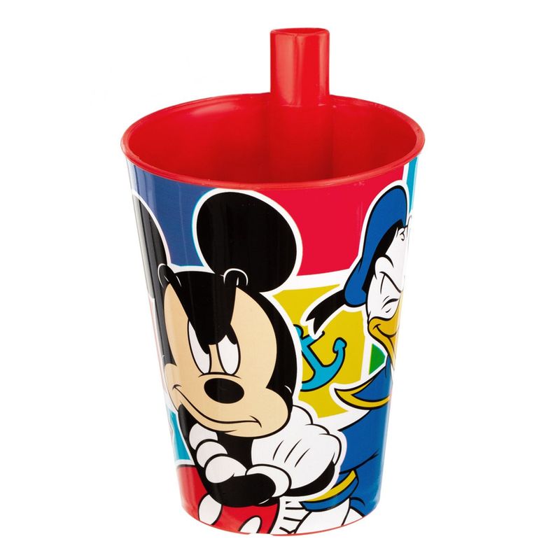 Casa si Gradina - Bucatarie si vesela - Cani si pahare - Pahare - Pahar plastic disney, multicolor, capacitate 260ml, mickey si prietenii, pai incorporat - Infinity.ro