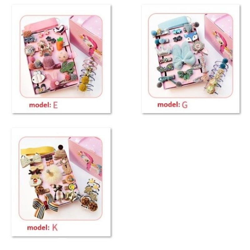 Fashion, accesorii si bijuterii - Copii - Accesorii copii - Accesorii pentru par copii - Set de 24 de accesorii pentru par Drool (Model: I) - Infinity.ro