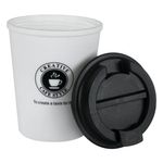 Casa si Gradina - Bucatarie si vesela - Cani si pahare - Pahare - Pahar plastic creative cafe style, capacitate 300 ml, alb negru, capac cu filet - Infinity.ro
