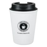 Casa si Gradina - Bucatarie si vesela - Cani si pahare - Pahare - Pahar plastic creative cafe style, capacitate 300 ml, alb negru, capac cu filet - Infinity.ro