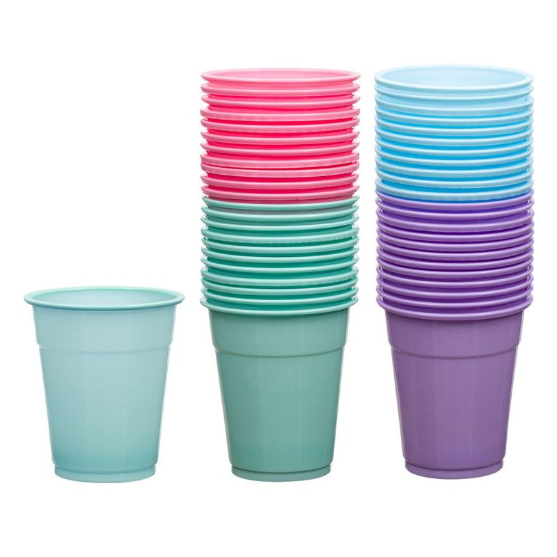 Casa si Gradina - Bucatarie si vesela - Cani si pahare - Pahare - Set pahare plastic, capacitate 300ml, multicolor, 45 bucati - Infinity.ro