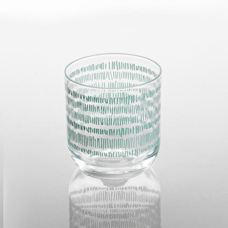 Casa si Gradina - Bucatarie si vesela - Cani si pahare - Pahare - Pahar plastic, model dungi verzi, capacitate 400ml - Infinity.ro