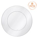 Casa si Gradina - Decoratiuni - Decoratiuni petrecere - Vesela pentru petrecere - Farfurii reutilizabile, model transparent, set 8 bucati, diametru 18 cm, potrivite pentru masina de spalat vase - Infinity.ro