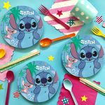 Casa si Gradina - Decoratiuni - Decoratiuni petrecere - Vesela pentru petrecere - Set farfurii carton, personaj animat stitch, 19.5 cm, 6 bucati, albastru - Infinity.ro