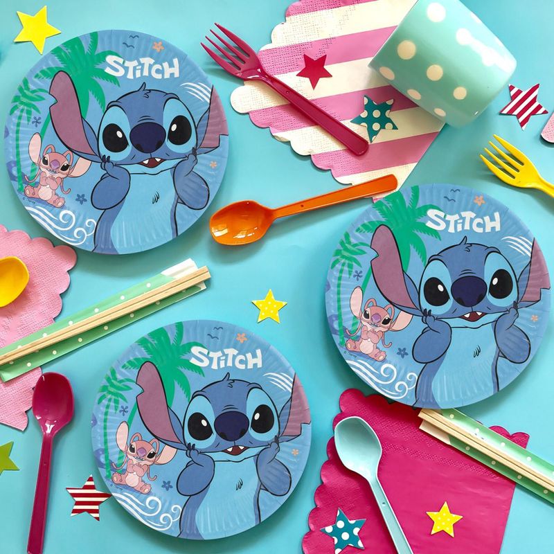 Casa si Gradina - Decoratiuni - Decoratiuni petrecere - Vesela pentru petrecere - Set farfurii carton, personaj animat stitch, 19.5 cm, 6 bucati, albastru - Infinity.ro