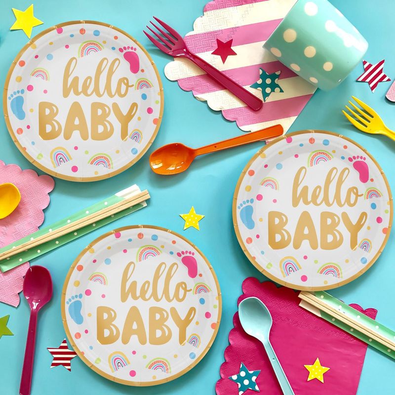 Casa si Gradina - Decoratiuni - Decoratiuni petrecere - Vesela pentru petrecere - Farfurii carton baby shower, multicolor, set 6 bucati, 23cm - Infinity.ro
